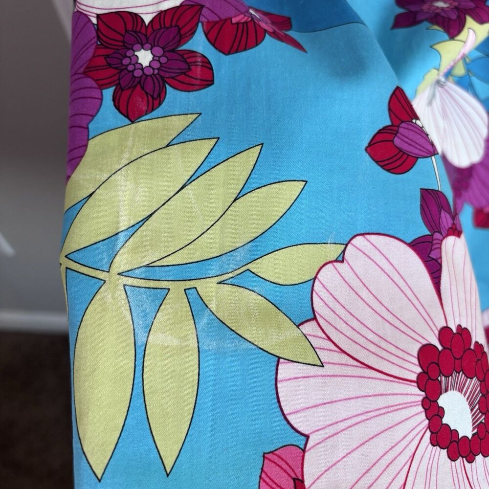 Sangria Floral Fit & Flare Dress Womens Size 10 Blue Pink Tropical Cotton Street - Picture 10 of 16